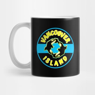 Vancouver Island BC Orcas - KIller Whales with Yellow and Blue - Vancouver Island Mug